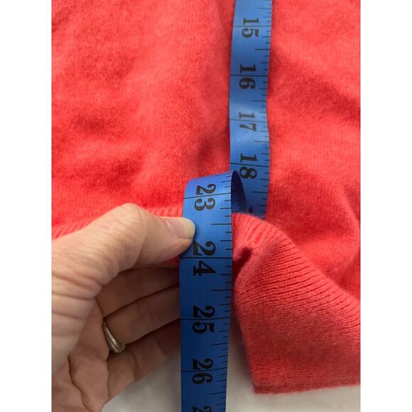 Talbots 100% Cashmere Coral V Neck Sweater Pullover Women's S M Soft Luxury - Picture 11 of 12